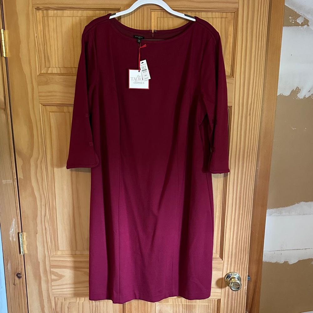 Talbots Deep Burgundy Long Sleeve Dress
